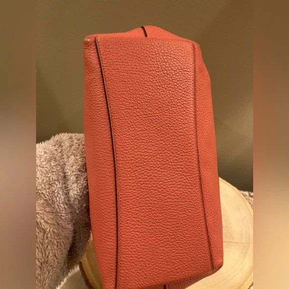 COACH Mini Emma Crossbody Satchel Pebble Leather F31466 Coral & Matching Wallet - Picture 6 of 14